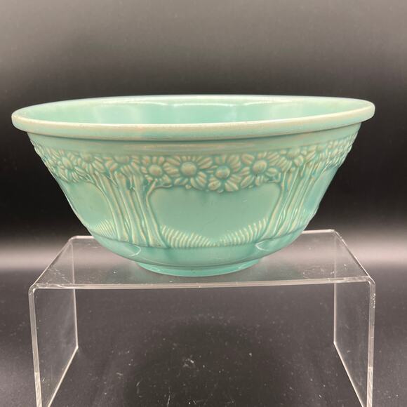 1930s Homer Laughlin Apple Tree Mixing Bowl 9 Inch - Picture 3 of 13